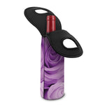 Purple Rose Print Single Neoprene Wine Tote