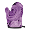 Purple Rose Print Single Oven Mitt