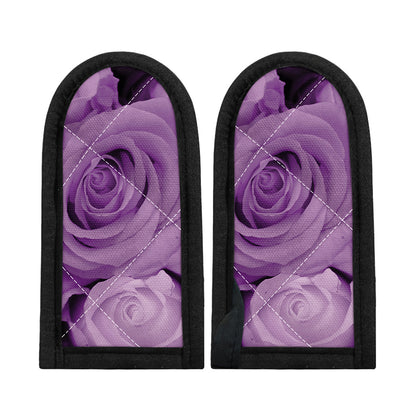 Purple Rose Print Skillet Handle Cover