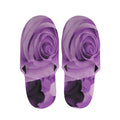 Purple Rose Print Slippers