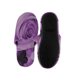 Purple Rose Print Slippers