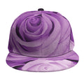 Purple Rose Print Snapback Cap