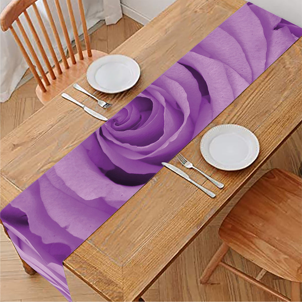 Purple Rose Print Table Runner