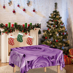 Purple Rose Print Tablecloth
