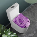 Purple Rose Print Toilet Lid Cover