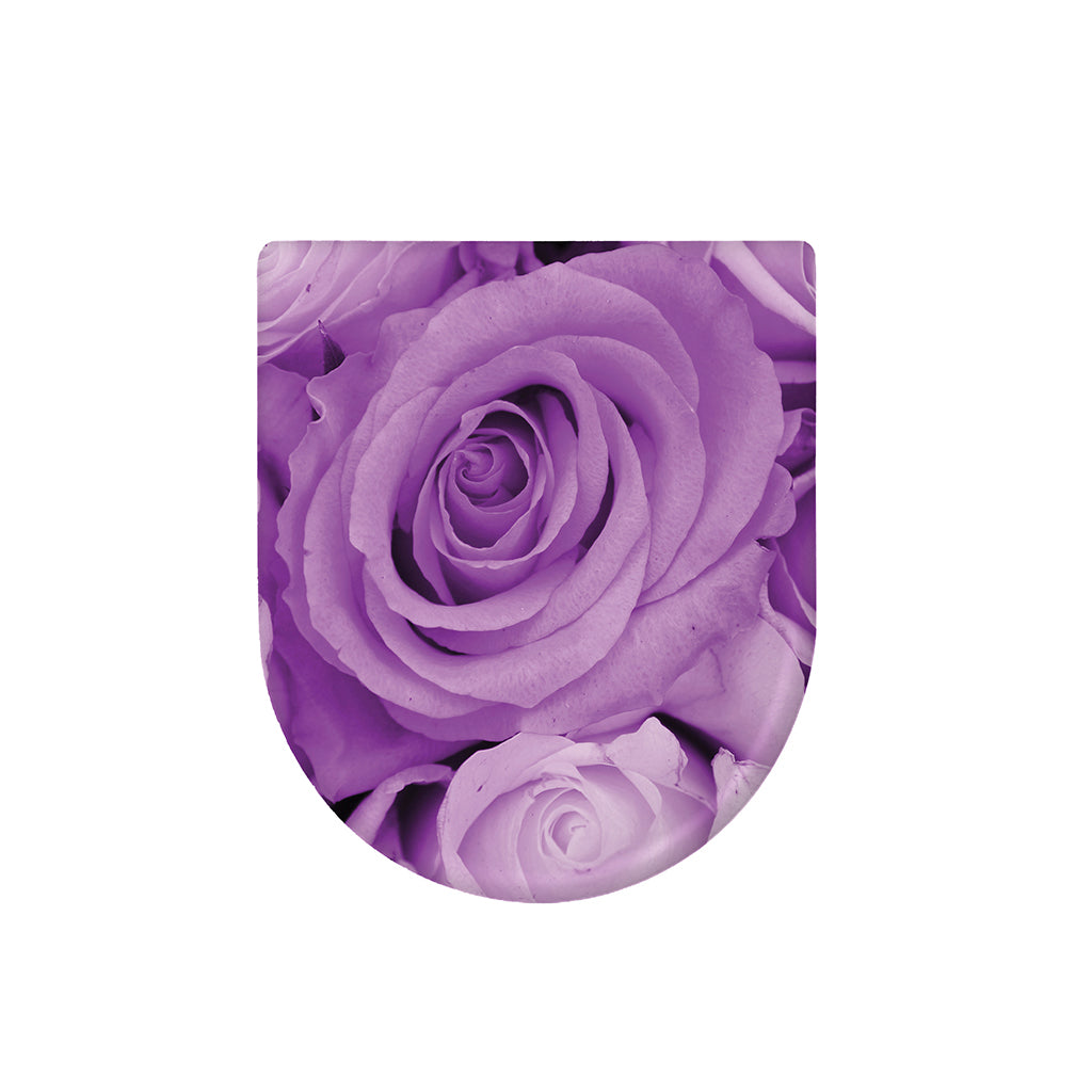 Purple Rose Print Toilet Lid Cover