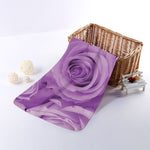 Purple Rose Print Towel