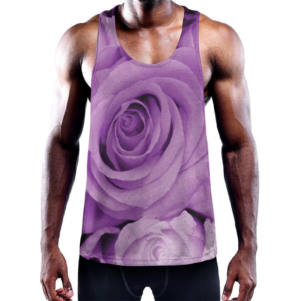 Purple Rose Print Training Tank Top