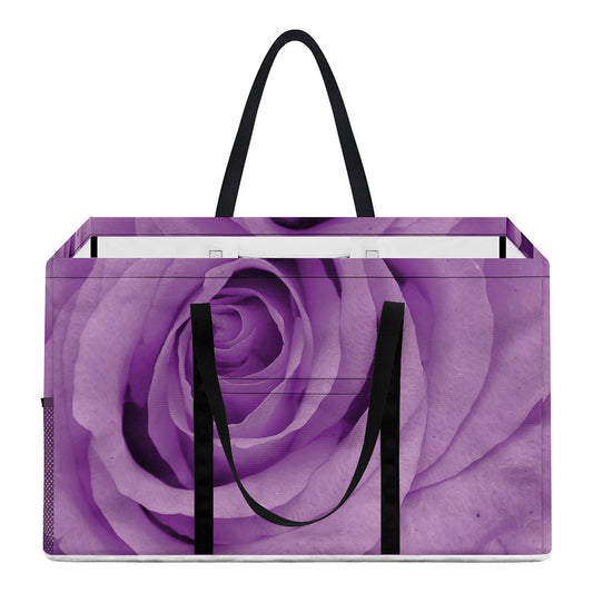 Purple Rose Print Utility Tote Bag