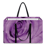 Purple Rose Print Utility Tote Bag