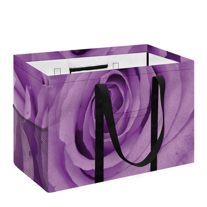 Purple Rose Print Utility Tote Bag