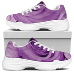 Purple Rose Print White Chunky Shoes