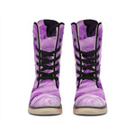 Purple Rose Print Winter Boots