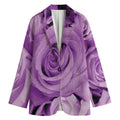 Purple Rose Print Women's Blazer
