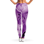 Purple Rose Print Women's Leggings