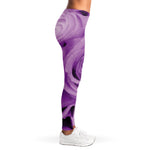 Purple Rose Print Women's Leggings
