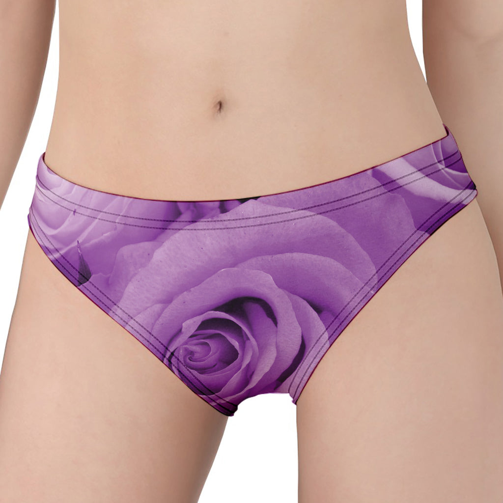 Purple Rose Print Women's Panties