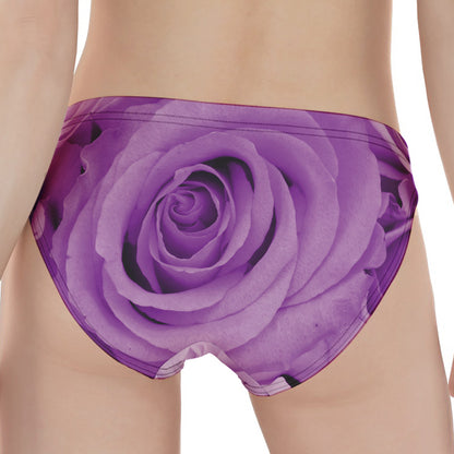 Purple Rose Print Women's Panties