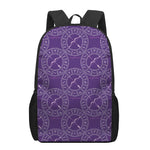 Purple Sagittarius Zodiac Pattern Print 17 Inch Backpack