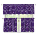 Purple Sagittarius Zodiac Pattern Print 3 Piece Kitchen Curtains