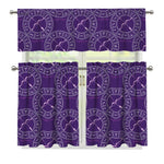 Purple Sagittarius Zodiac Pattern Print 3 Piece Kitchen Curtains
