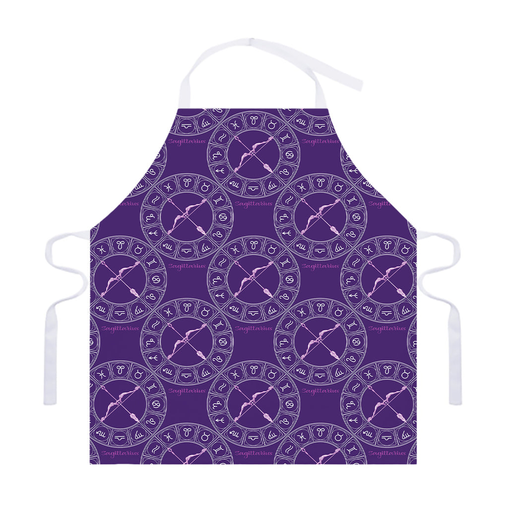 Purple Sagittarius Zodiac Pattern Print Adjustable Apron