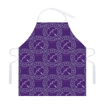 Purple Sagittarius Zodiac Pattern Print Adjustable Apron