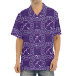 Purple Sagittarius Zodiac Pattern Print Aloha Shirt