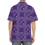 Purple Sagittarius Zodiac Pattern Print Aloha Shirt
