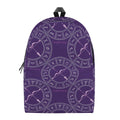 Purple Sagittarius Zodiac Pattern Print School Backpack