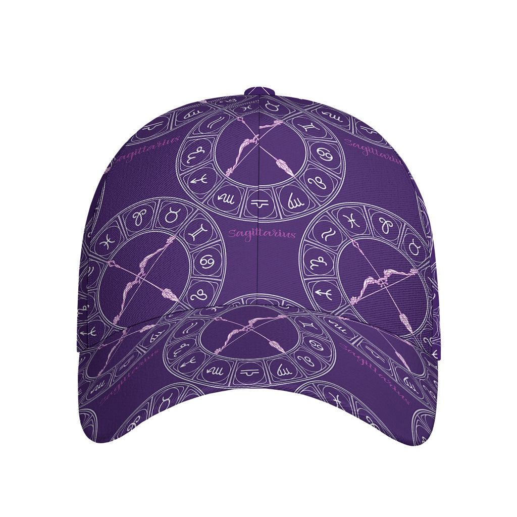 Purple Sagittarius Zodiac Pattern Print Baseball Cap