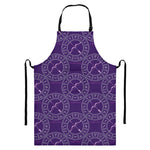 Purple Sagittarius Zodiac Pattern Print Bib Apron With Pocket