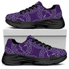 Purple Sagittarius Zodiac Pattern Print Black Chunky Shoes