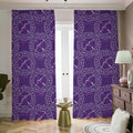 Purple Sagittarius Zodiac Pattern Print Dimout Pencil Pleat Curtains