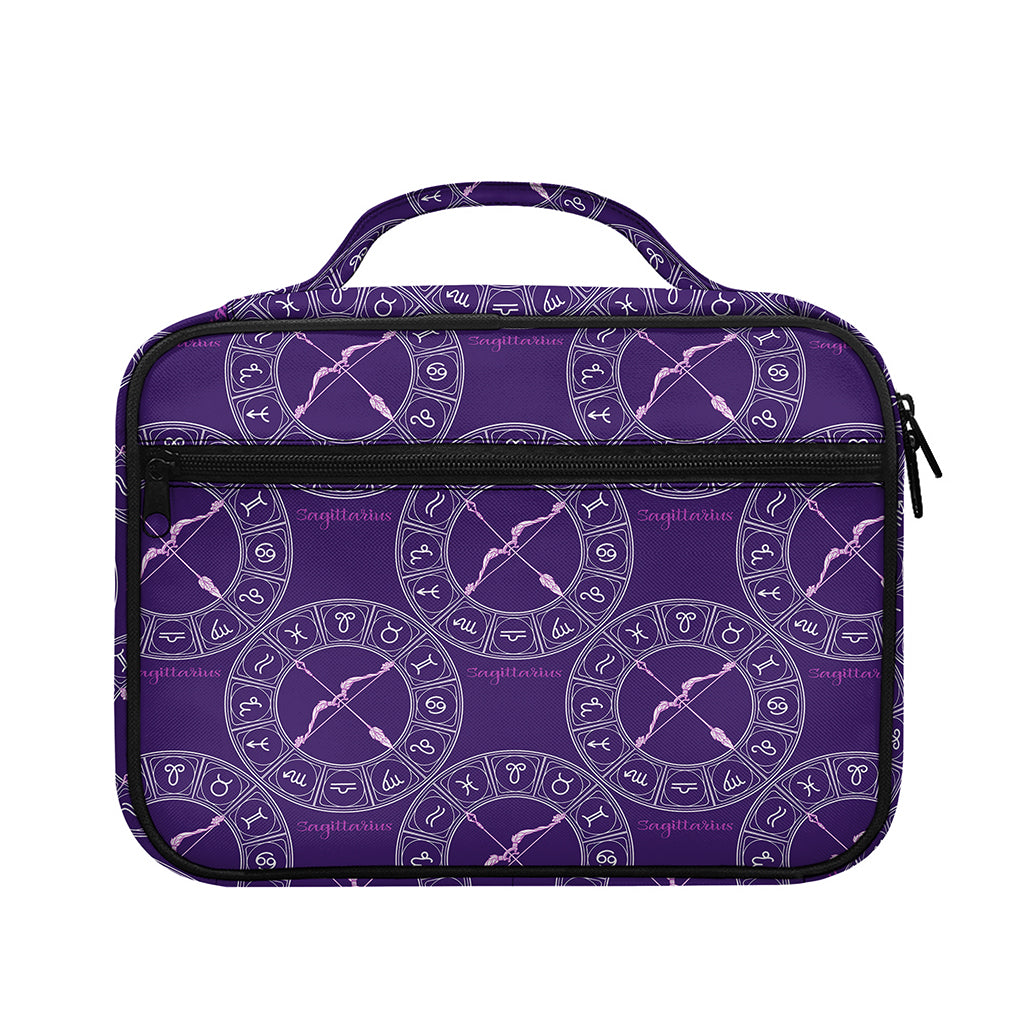 Purple Sagittarius Zodiac Pattern Print Briefcase Bible Bag