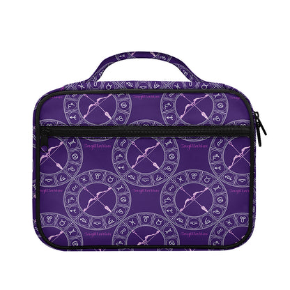 Purple Sagittarius Zodiac Pattern Print Briefcase Bible Bag