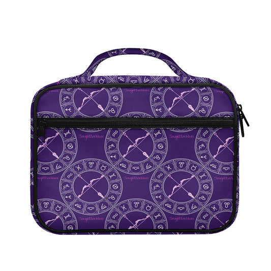 Purple Sagittarius Zodiac Pattern Print Briefcase Bible Bag