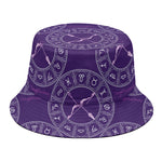 Purple Sagittarius Zodiac Pattern Print Bucket Hat