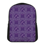 Purple Sagittarius Zodiac Pattern Print Casual Backpack