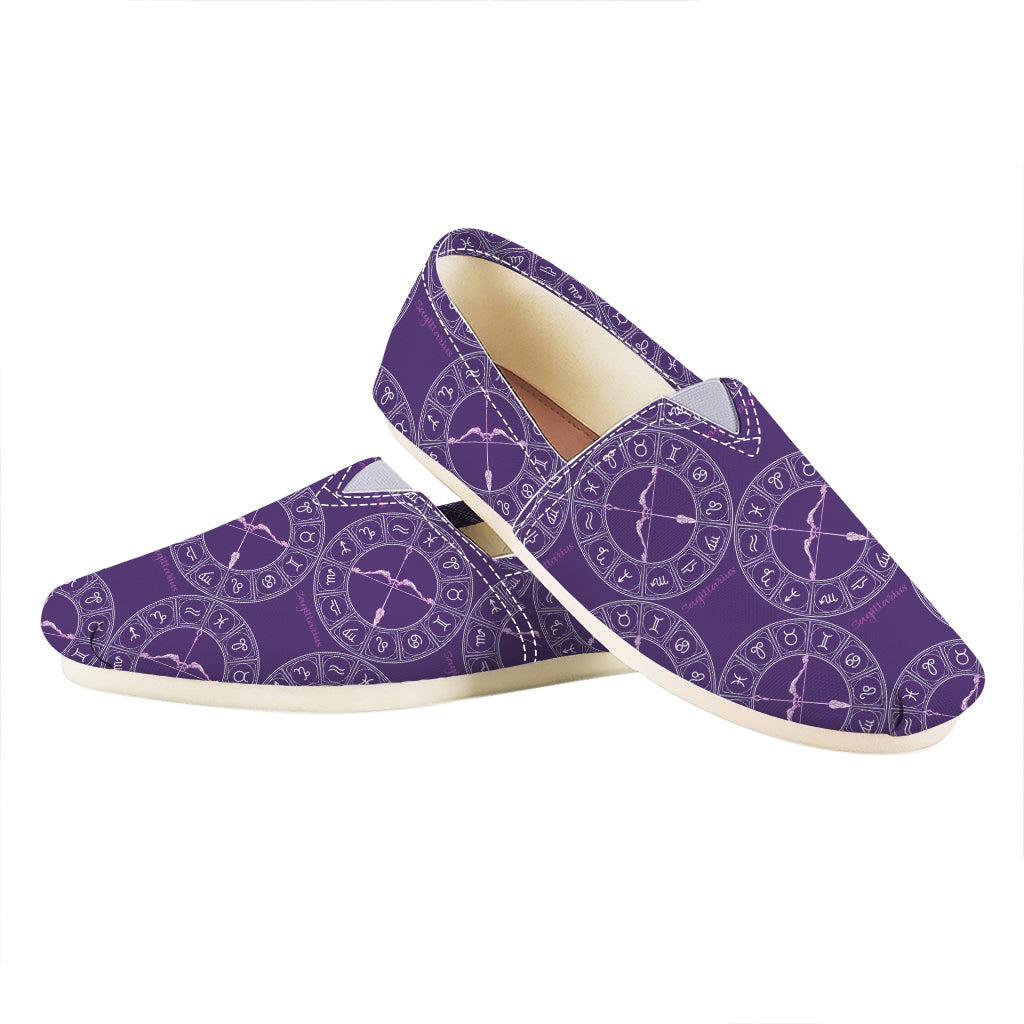 Purple Sagittarius Zodiac Pattern Print Casual Shoes