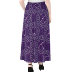 Purple Sagittarius Zodiac Pattern Print Chiffon Maxi Skirt