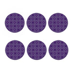 Purple Sagittarius Zodiac Pattern Print Coaster Set