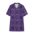 Purple Sagittarius Zodiac Pattern Print Cotton Hawaiian Shirt