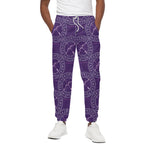 Purple Sagittarius Zodiac Pattern Print Cotton Pants