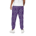 Purple Sagittarius Zodiac Pattern Print Cotton Pants