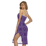 Purple Sagittarius Zodiac Pattern Print Cross Back Cami Dress