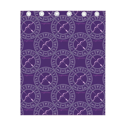 Purple Sagittarius Zodiac Pattern Print Curtain