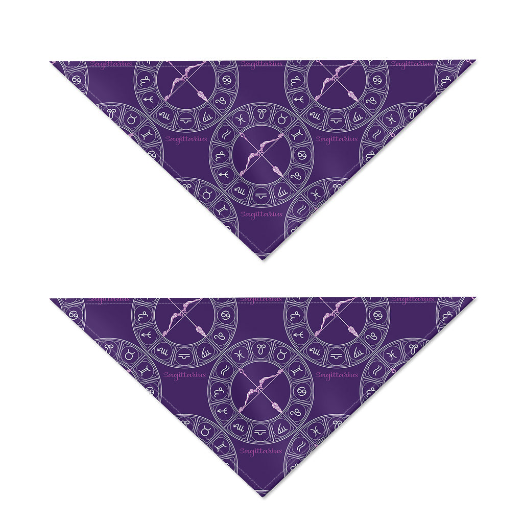 Purple Sagittarius Zodiac Pattern Print Dog Bandana