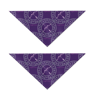 Purple Sagittarius Zodiac Pattern Print Dog Bandana