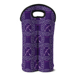 Purple Sagittarius Zodiac Pattern Print Double Neoprene Wine Tote